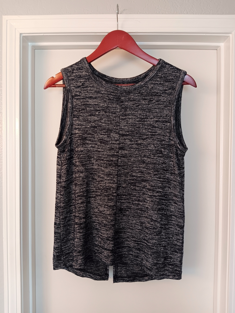 rag & bone Women's Black Heathered Knit Open Back Tank